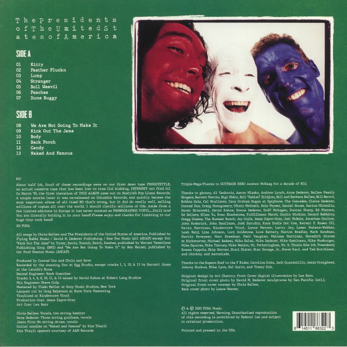 The Presidents of the United States of America – The Presidents of the United States of America (PUSACORP, 25th Anniversary LP)