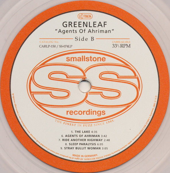 Greenleaf - Agents Of Ahriman (2015 Clear Vinyl LP)