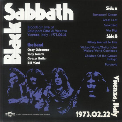 BLACK SABBATH – Vicenza Italy 1973/02/22: FM Broadcast