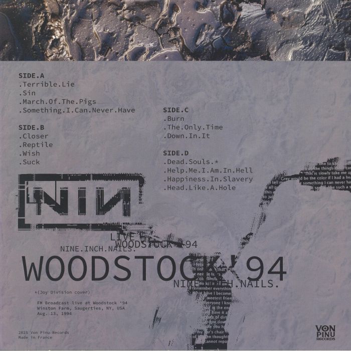 Nine Inch Nails - Live at Woodstock '94 (Marbled Vinyl 2XLP)