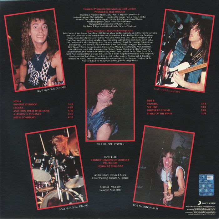 Exodus: Bonded By Blood (Heavyweight Vinyl LP, Reissue)