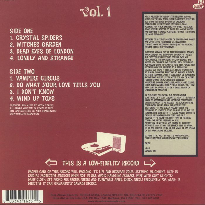 Uncle Acid And The Deadbeats - Vol. 1 (Transparent Black Vinyl, 2022 Remaster)