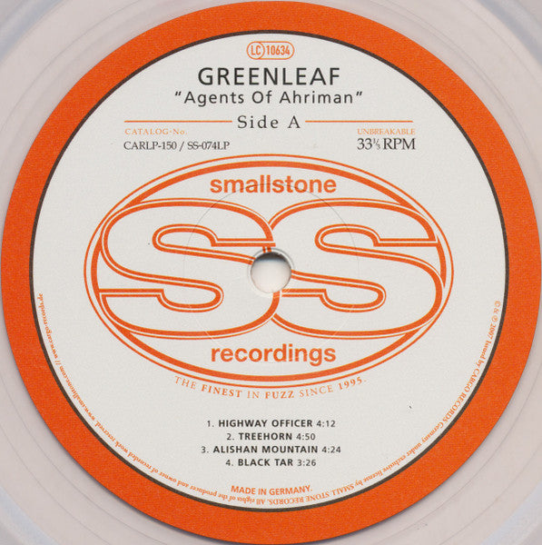 Greenleaf - Agents Of Ahriman (2015 Clear Vinyl LP)