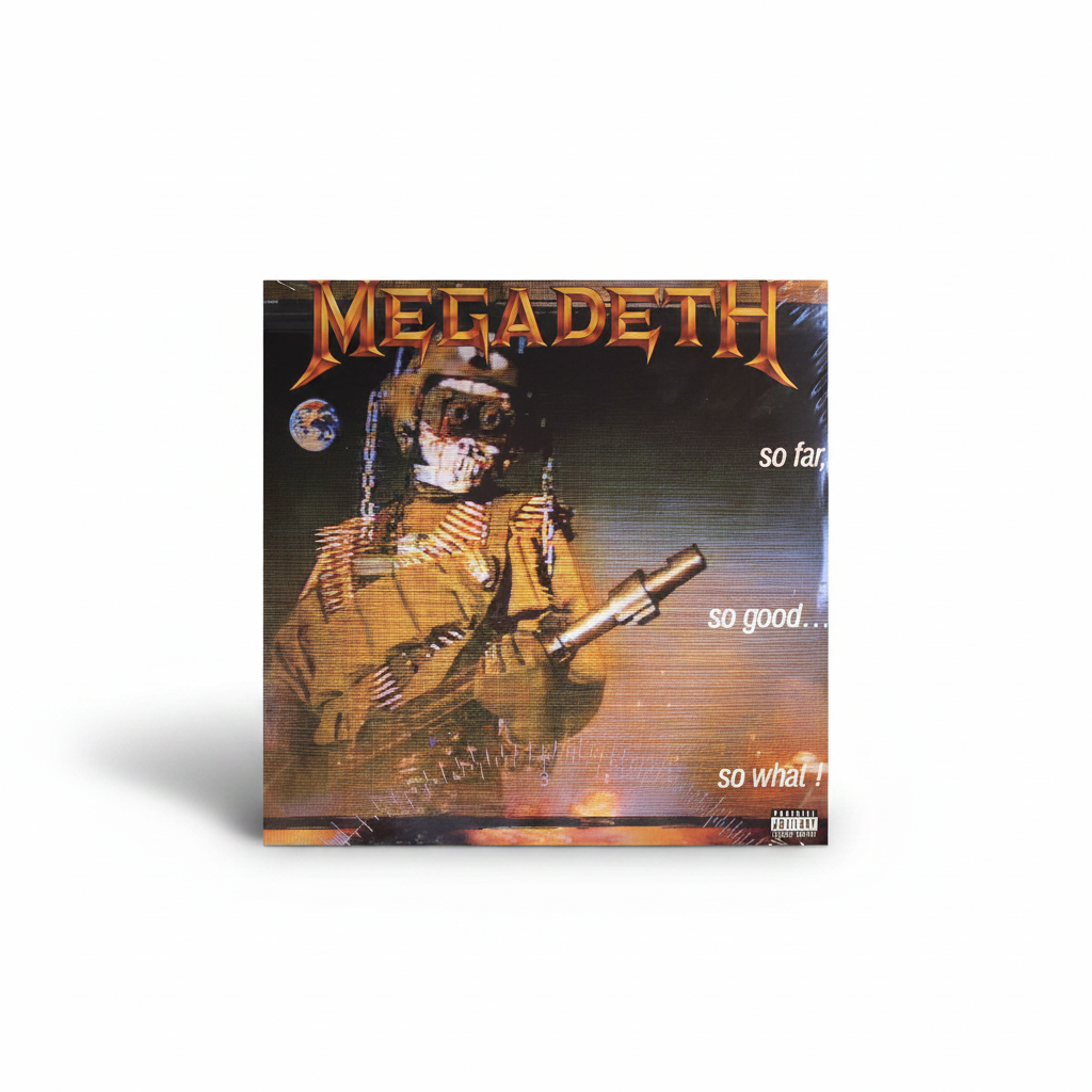 Megadeth – So Far, So Good... So What! vinyl on white background