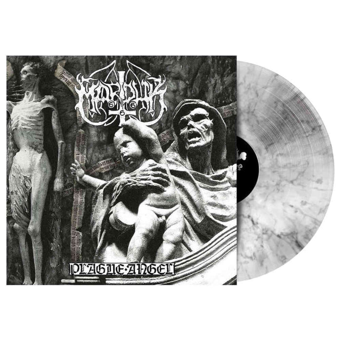 Marduk: Plague Angel (LP, Limited White/Black Marbled Vinyl, 500 Copies, Gatefold, Remastered)