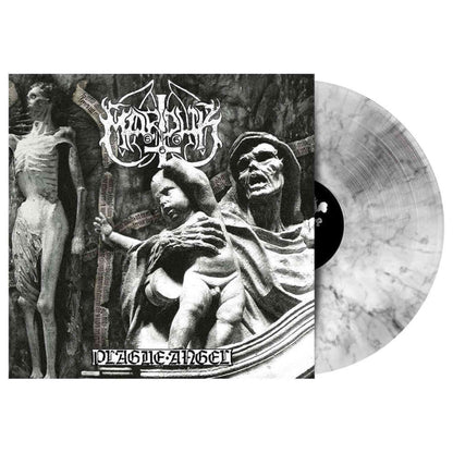 Marduk: Plague Angel (LP, Limited White/Black Marbled Vinyl, 500 Copies, Gatefold, Remastered)